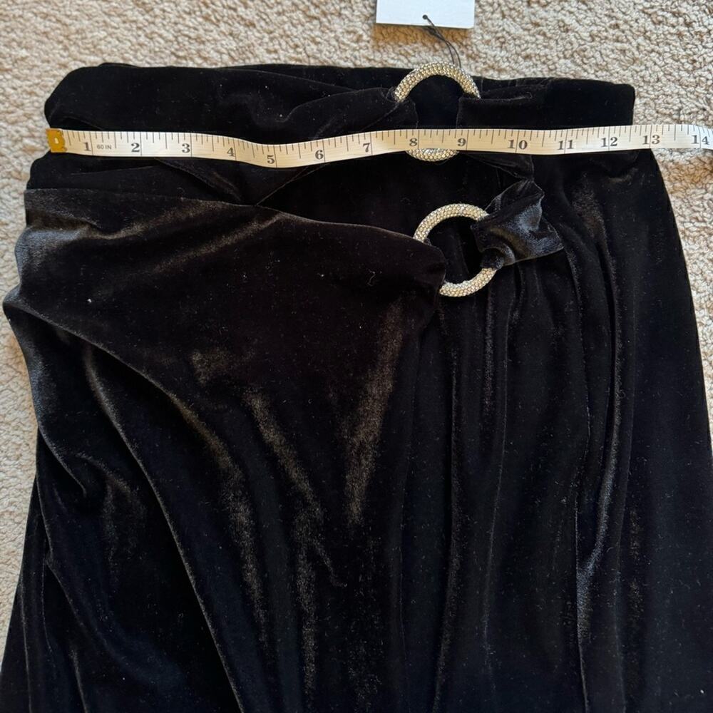 SIZE XS - RHINESTONE RING VELVET MIDI SKIRT - BRAND NEW WITH TAG - Picture 4 of 10